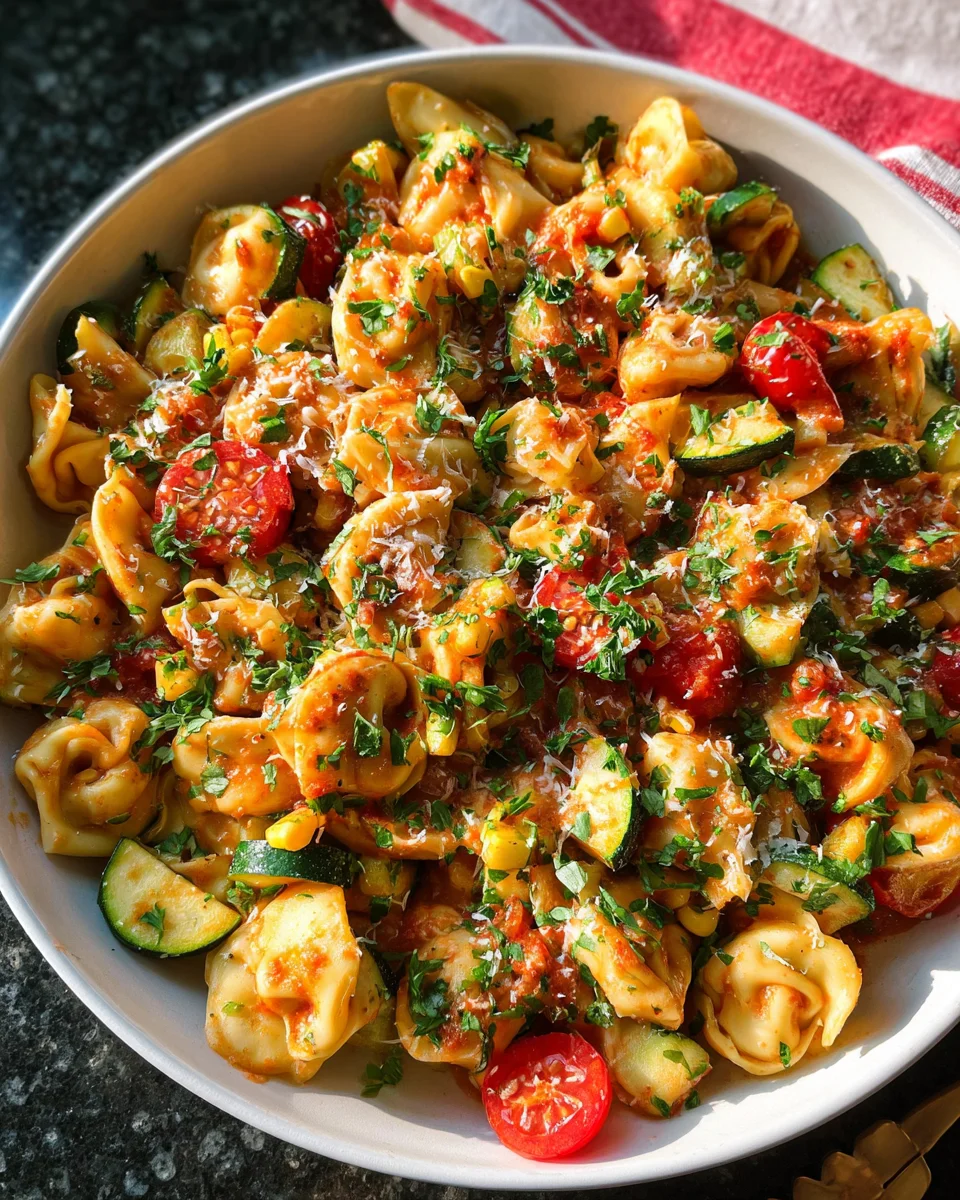 Cheese Tortellini with Summer Veggies