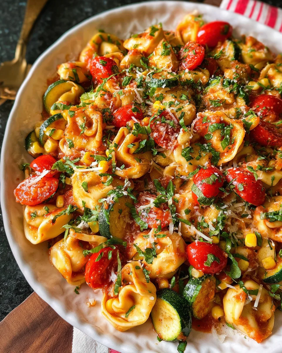 Cheese Tortellini with Summer Veggies 21 Cheese