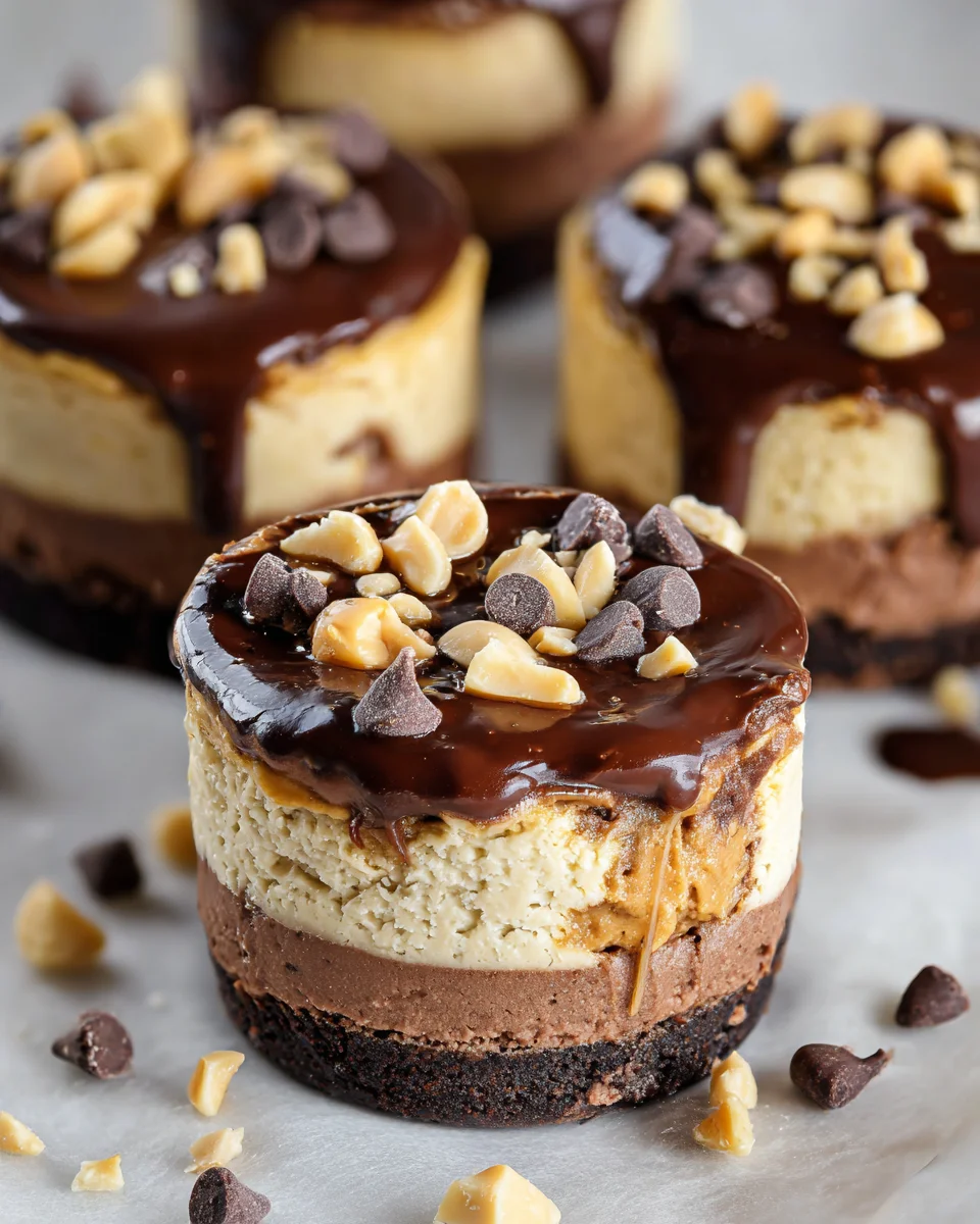 Chocolate Peanut Butter Mini Cheesecakes 22 Chocolate