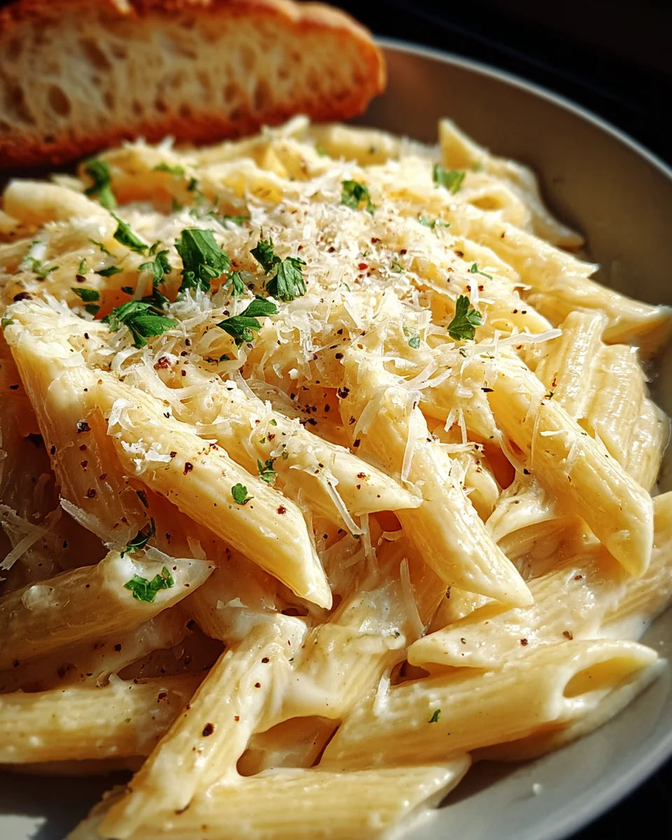 Creamy Garlic Penne Pasta