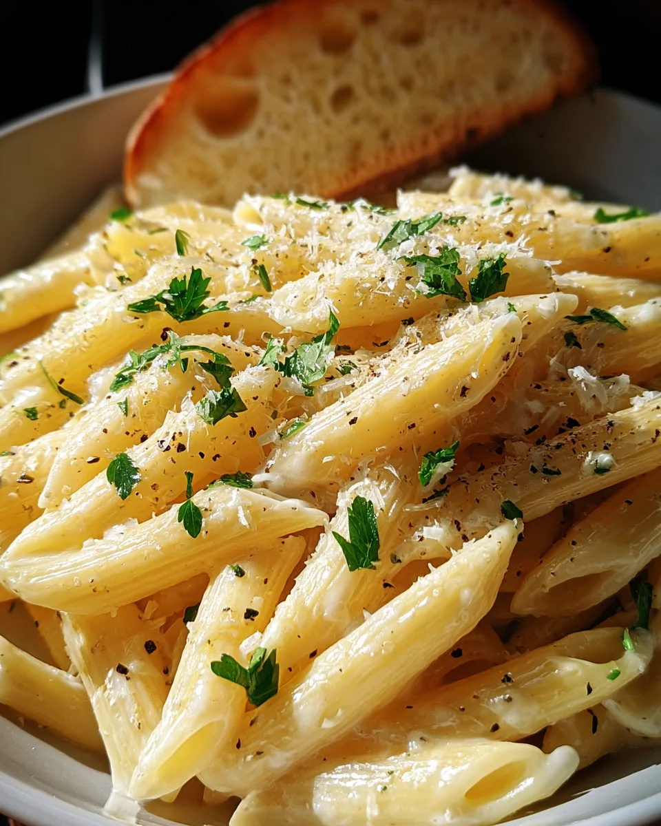 Creamy Garlic Penne Pasta 20 Creamy