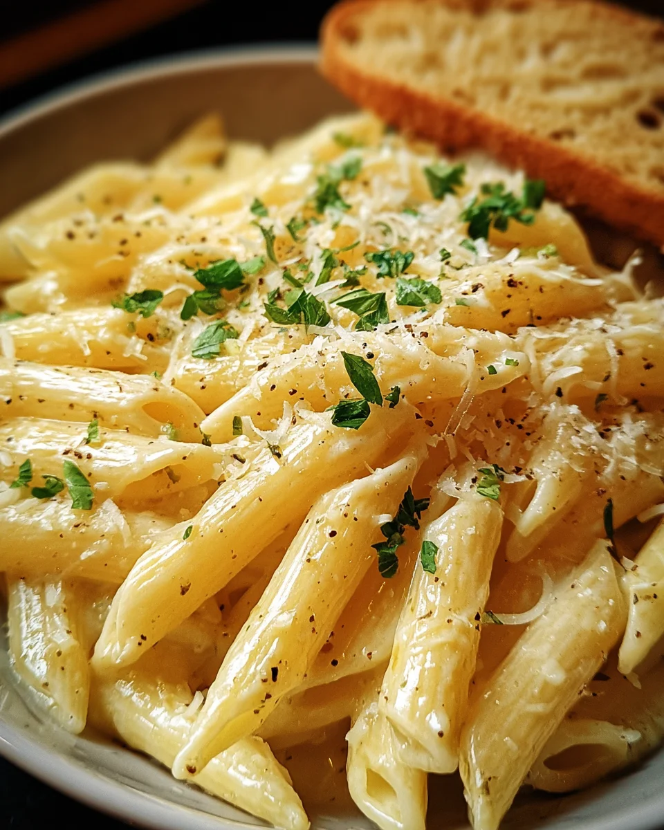 Creamy Garlic Penne Pasta 21 Creamy