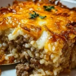 French Onion Ground Beef and Rice Casserole
