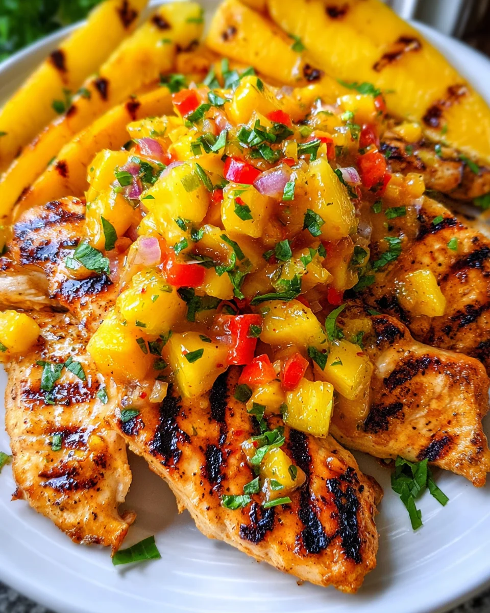 Grilled Mango Pineapple Chicken