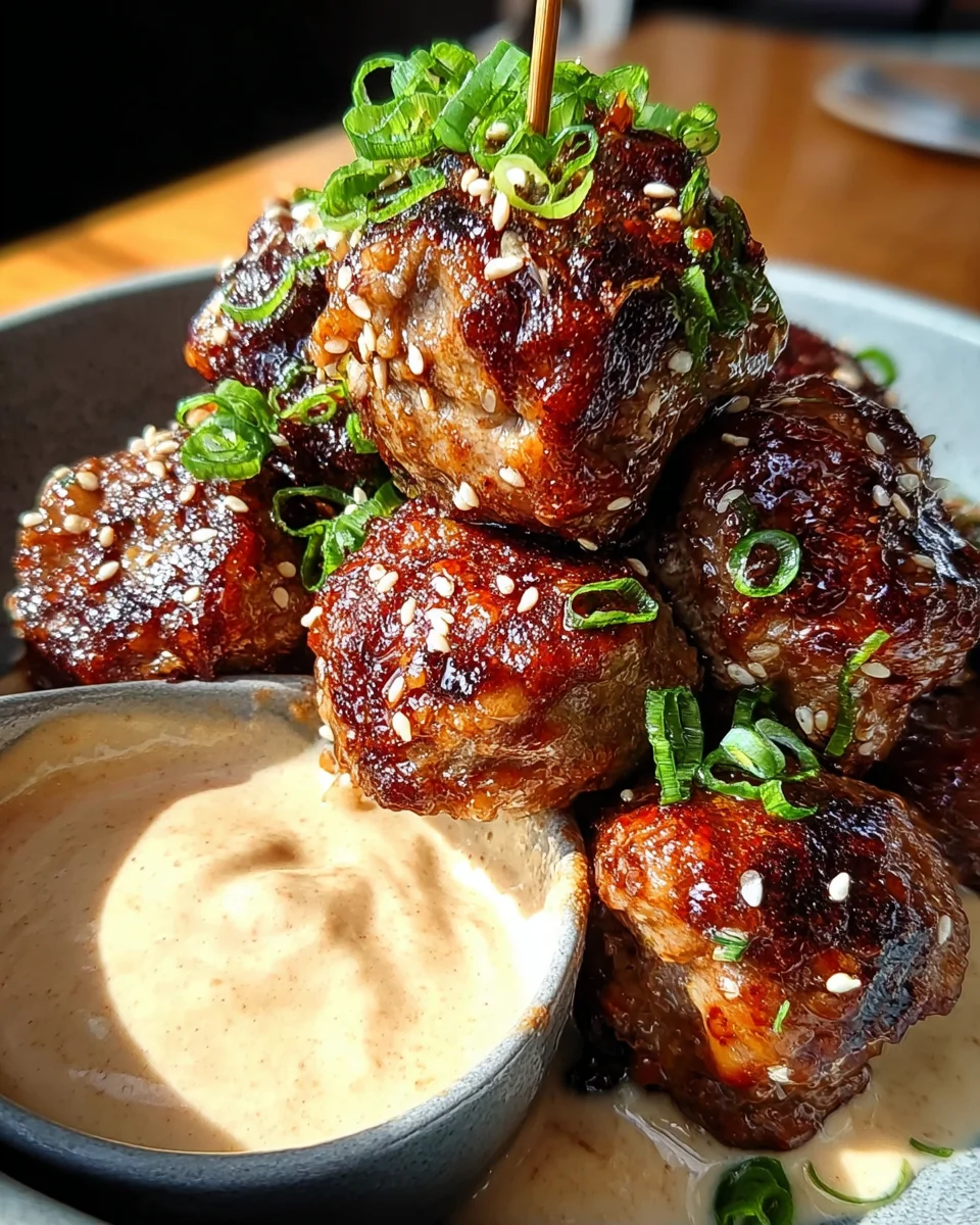 Korean BBQ Meatballs with Spicy Mayo Dip 38 Korean