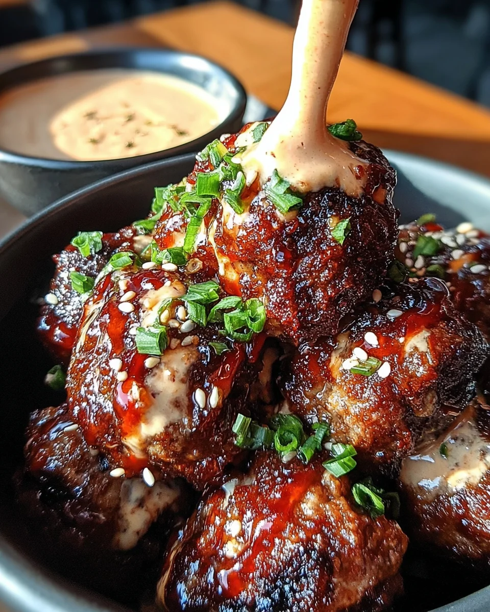 Korean BBQ Meatballs with Spicy Mayo Dip 39 Korean