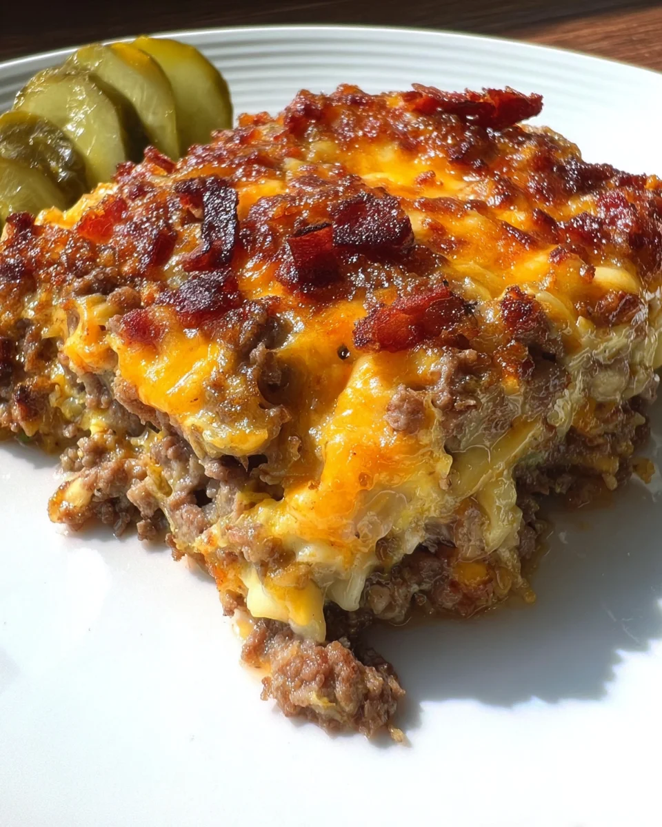 Low-Carb Bacon Cheeseburger Casserole