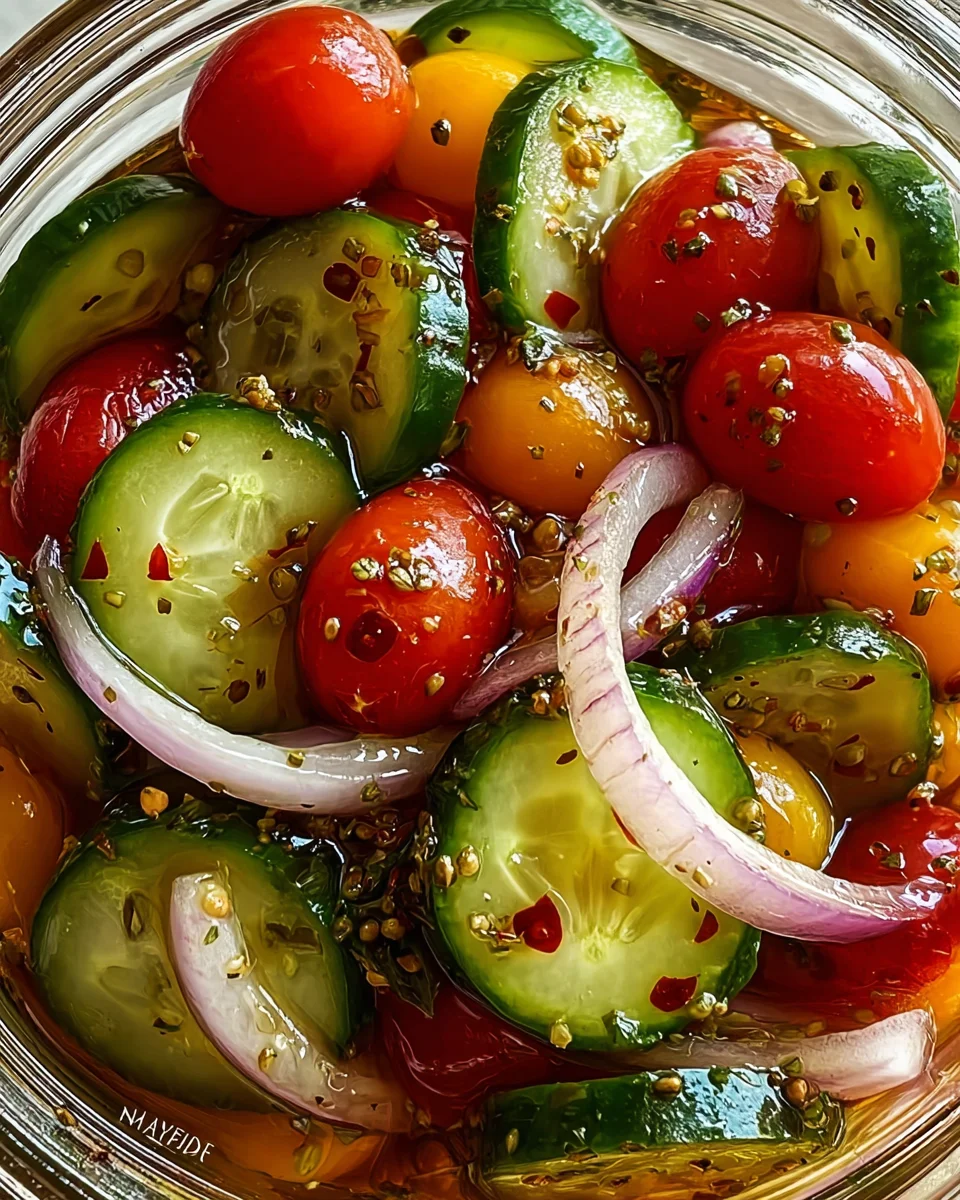 Marinated Cucumbers, Onions, and Tomatoes