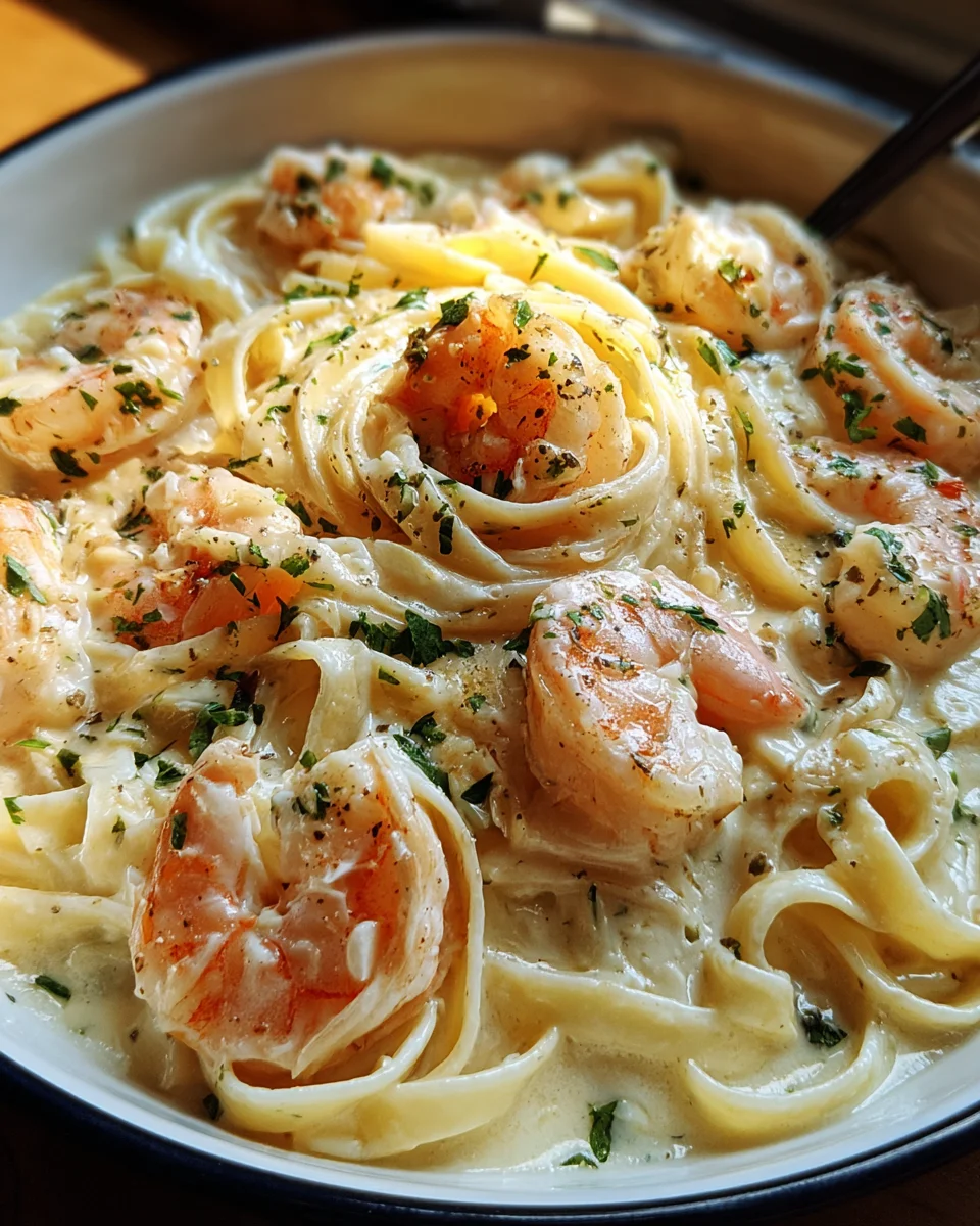 One Pot Shrimp and Crab Alfredo