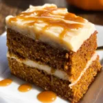 Pumpkin Cake with Caramel Cream Cheese Frosting