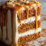 Pumpkin Cake with Cream Cheese Frosting and Salted Caramel Drizzle 37 Pumpkin Cake with Cream Cheese Frosting and Salted Caramel Drizzle