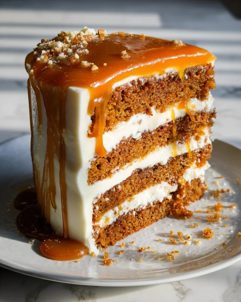 Pumpkin Cake with Cream Cheese Frosting and Salted Caramel Drizzle 36 Pumpkin Cake with Cream Cheese Frosting and Salted Caramel Drizzle 4