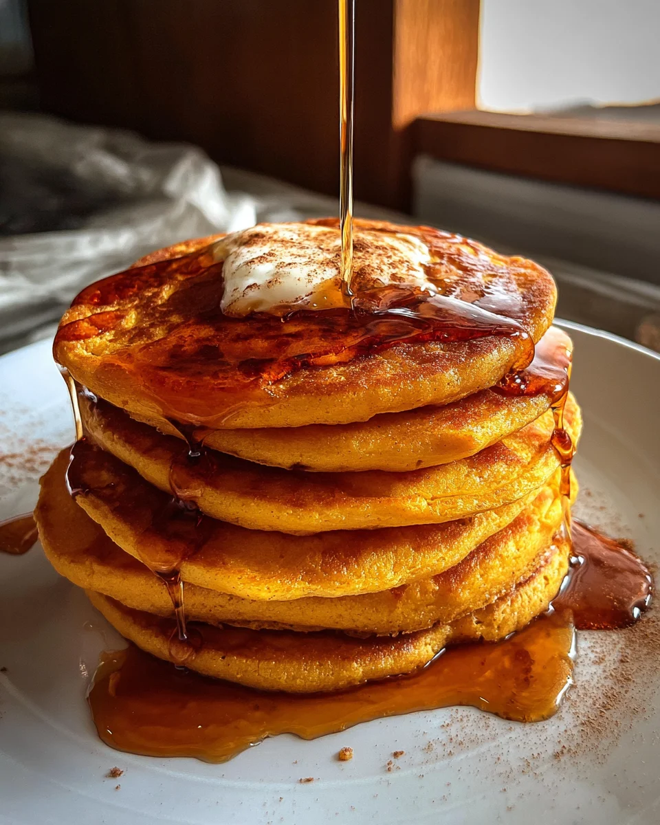 Pumpkin Cottage Cheese Pancakes