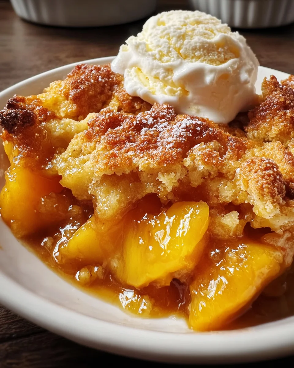 Ridiculously Easy Peach Cobbler