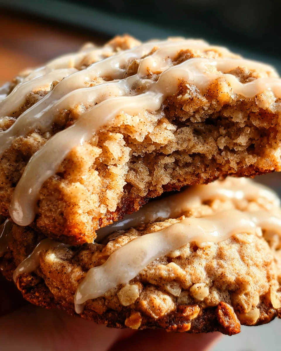 Seriously Thick & Chewy Chai Oatmeal Cookies with Maple Glaze