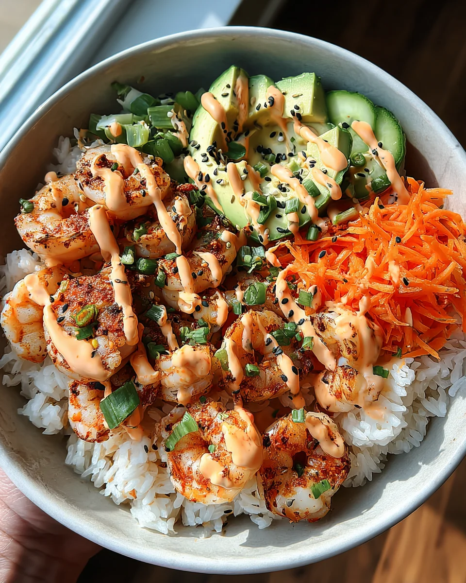 Shrimp Rice Bowls with Spicy Mayo