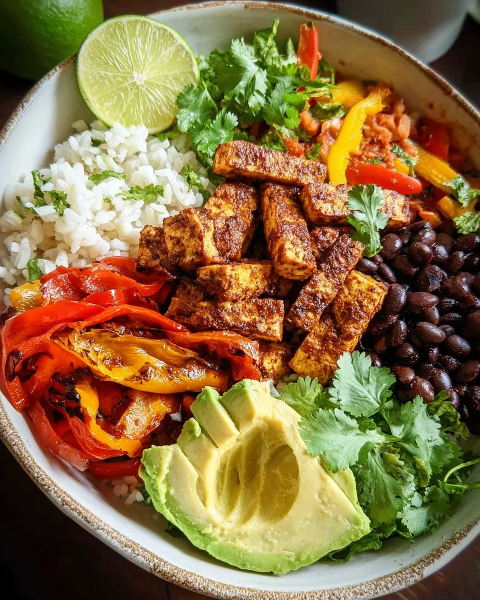 Spicy Baked Tofu Burrito Bowl