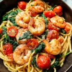 Tomato Spinach Shrimp Pasta
