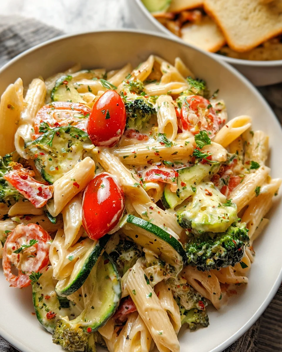 Vegan Pasta Primavera with Creamy Garlic Cashew Sauce 23 Vegan