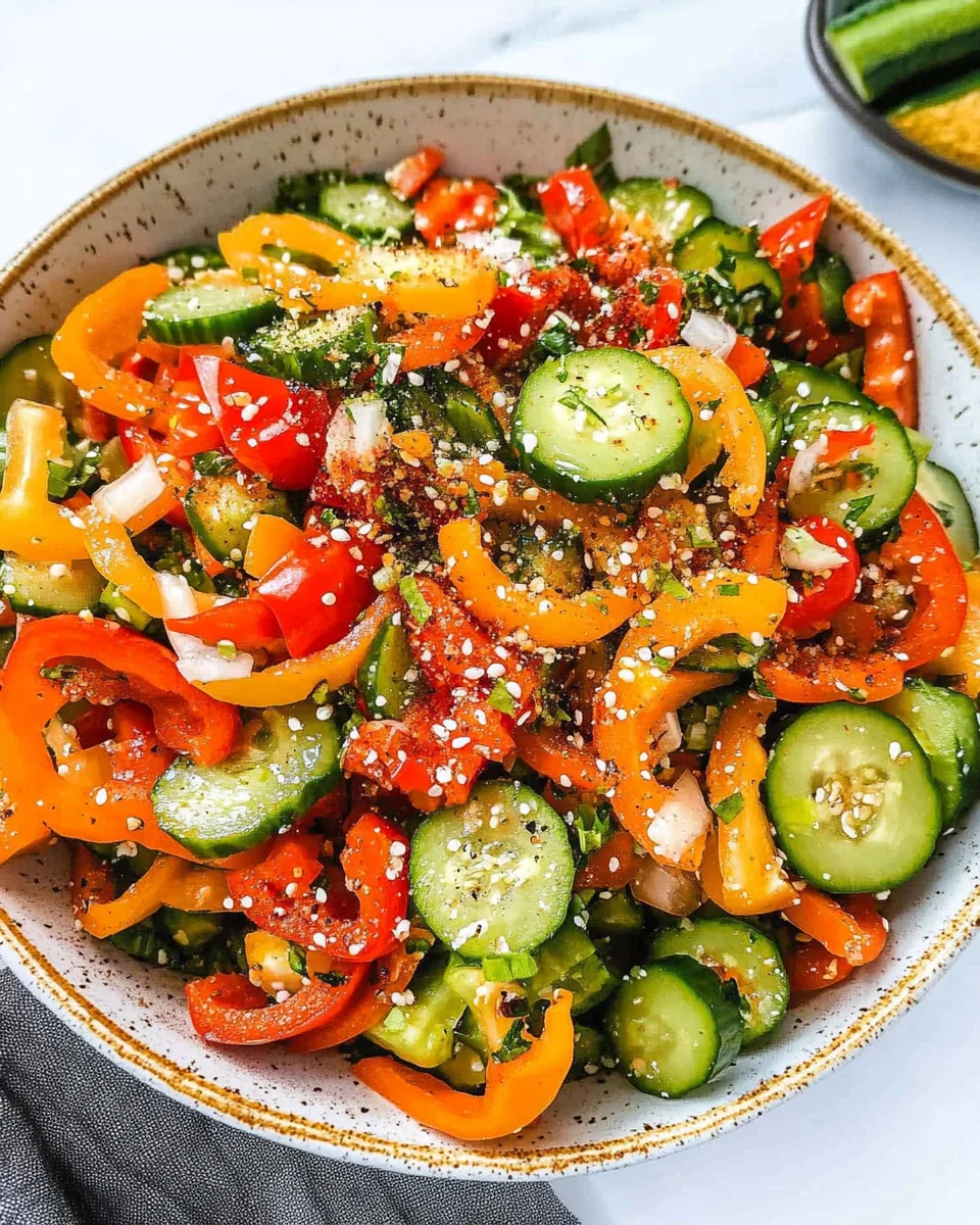 Viral Cucumber Pepper Salad