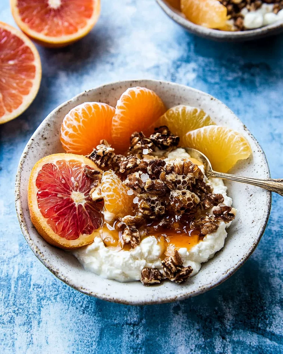 Winter Citrus Ricotta Breakfast Bowl with Honeycomb. 16 Winter