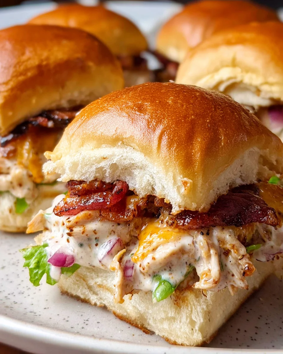 Bacon Ranch BBQ Chicken Sliders