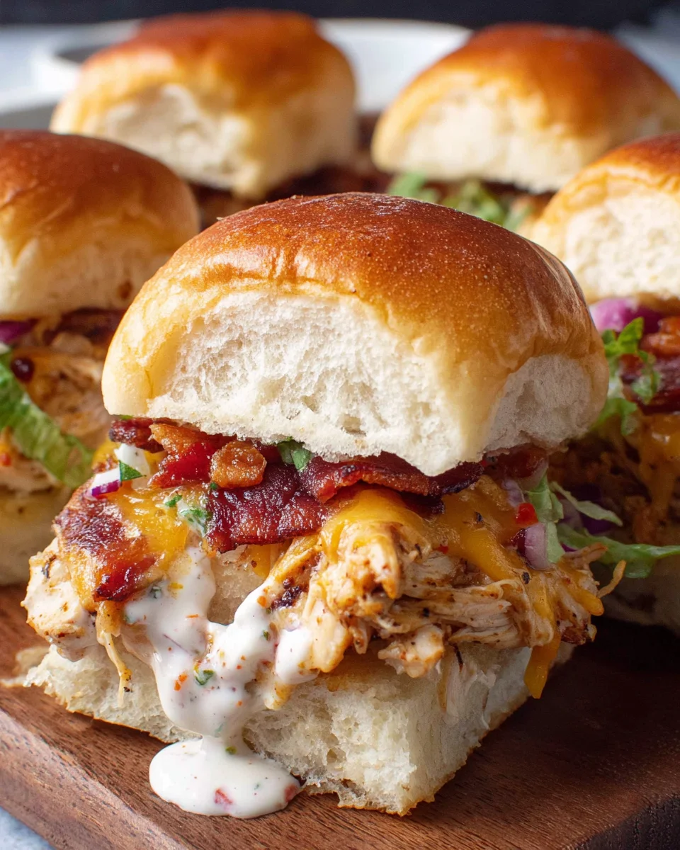 Bacon Ranch BBQ Chicken Sliders 19 Bacon