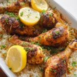 Baked Chicken Legs and Rice