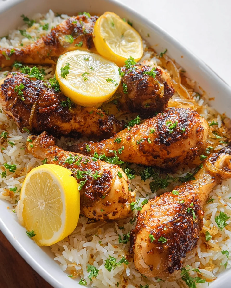 Baked Chicken Legs and Rice