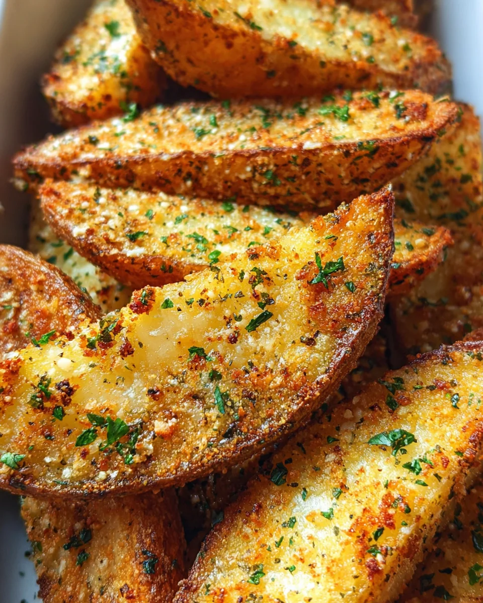Baked Garlic Parmesan Potato Wedges 17 Baked