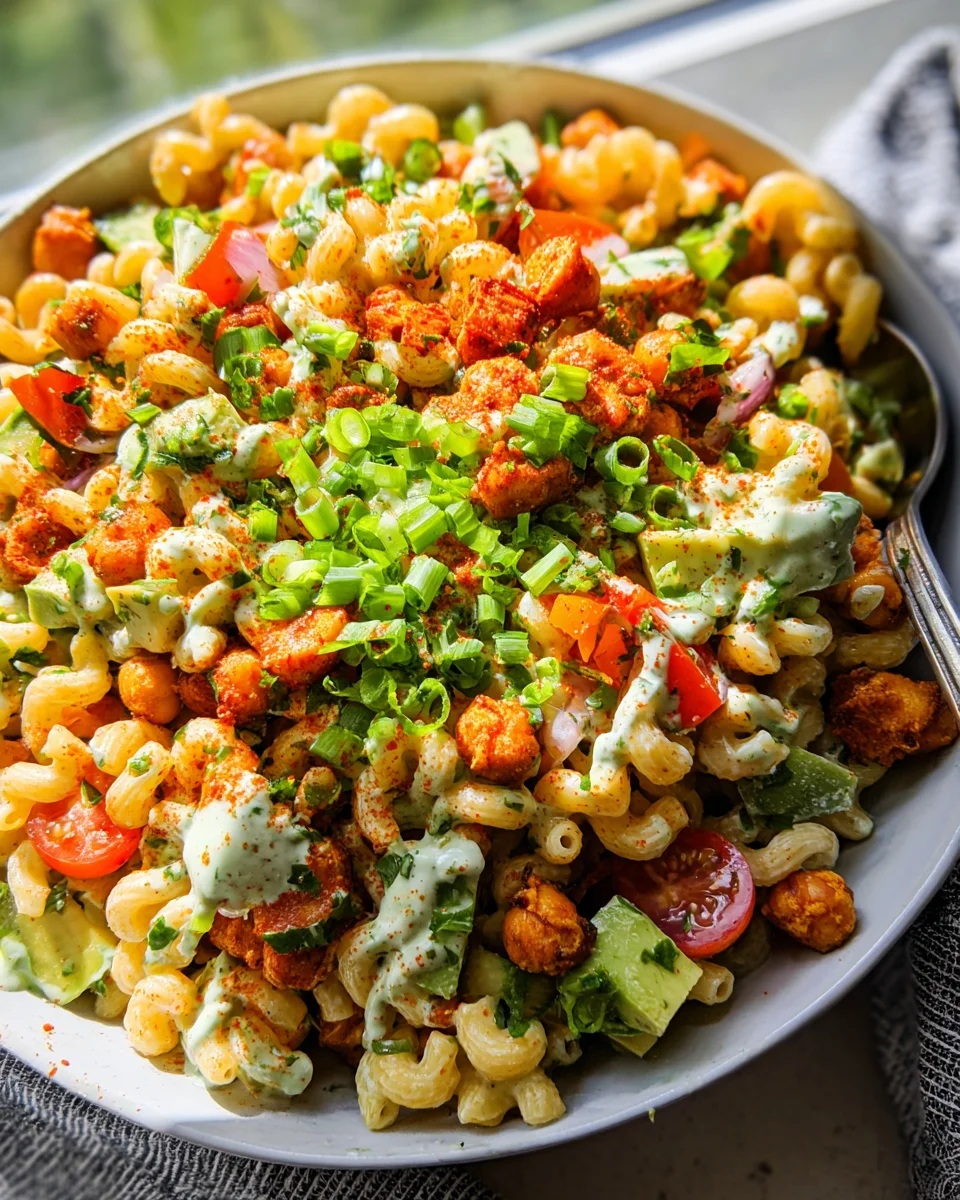 Buffalo Chickpea Pasta Salad 32 Buffalo