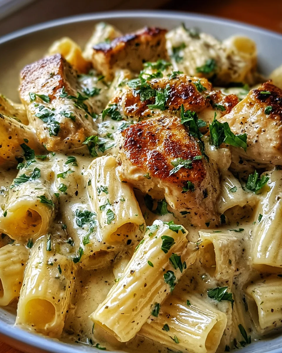 Creamy Garlic Butter Chicken and Rigatoni in Parmesan Sauce 20 Creamy