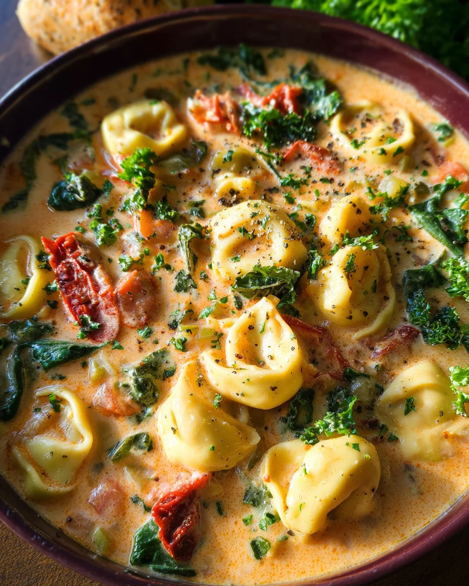 Creamy Tuscan Tortellini Soup