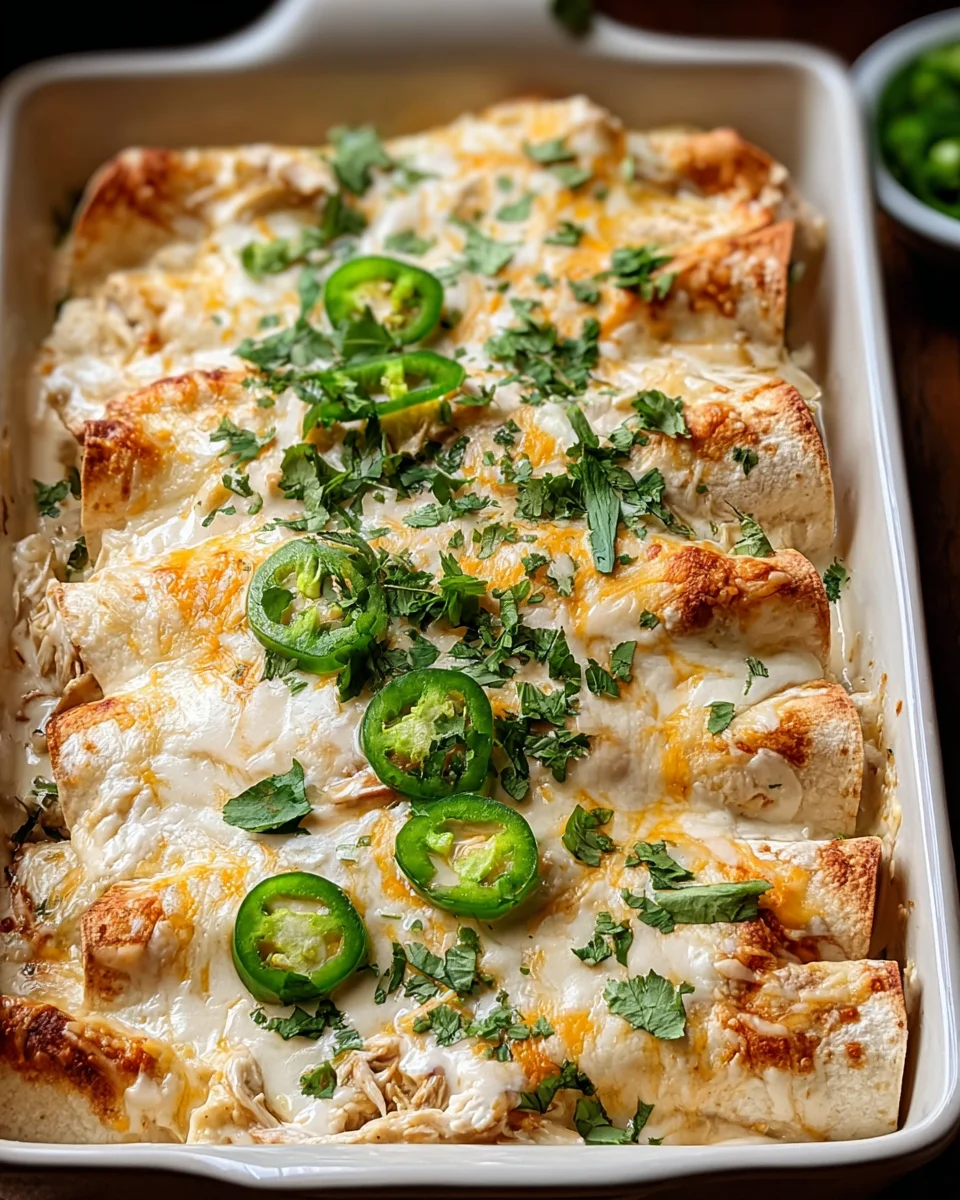 Creamy White Chicken Enchiladas