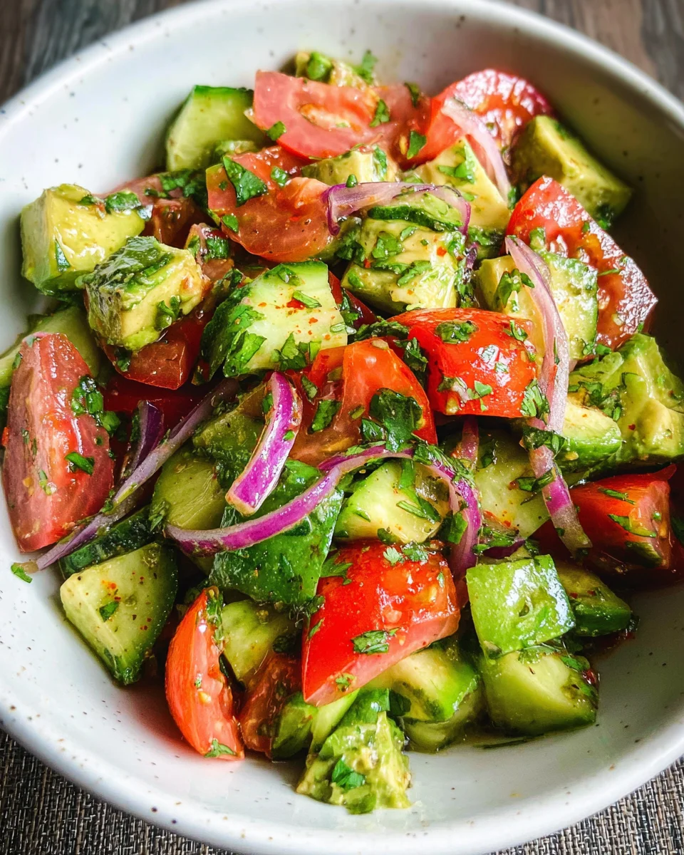 Cucumber Tomato Avocado Salad