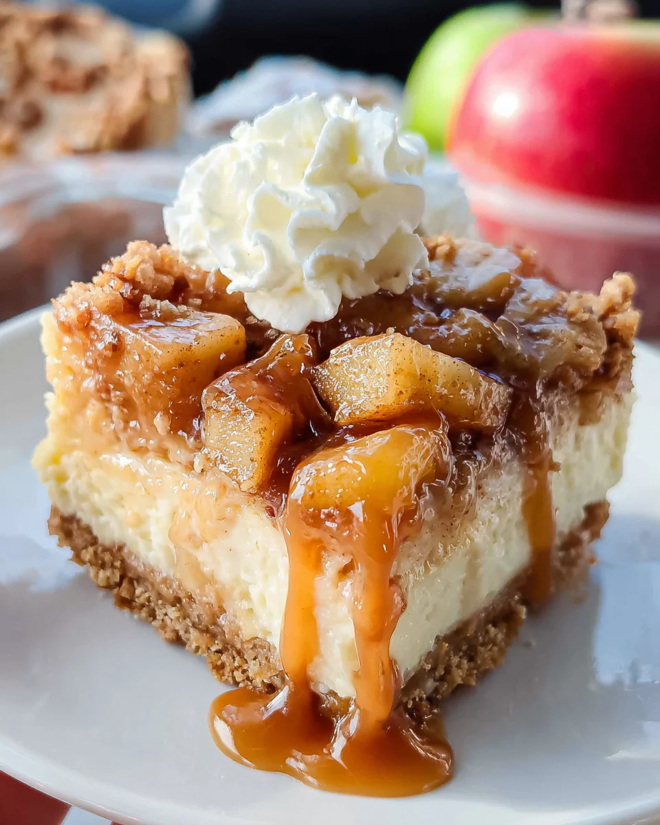 Easy Caramel Apple Cheesecake Bars