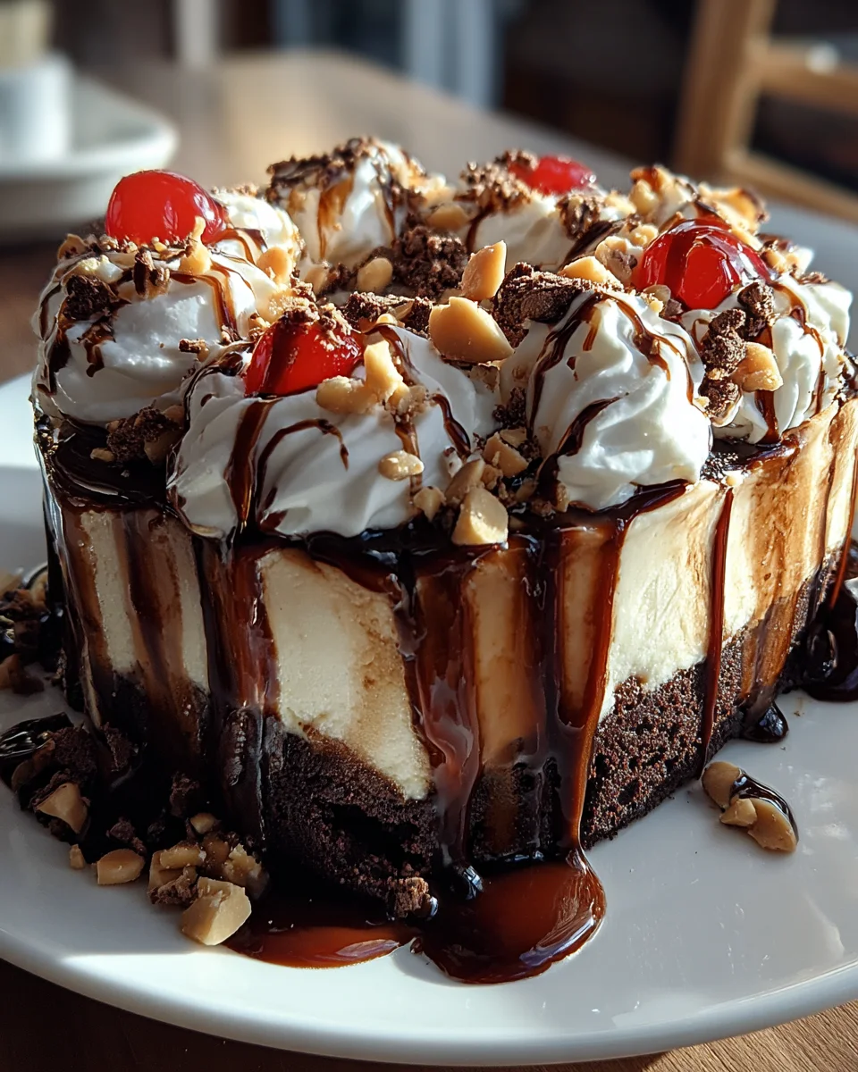 Hot Fudge Sundae Brownie Cheesecake