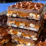 No Bake Crispy Snickers Bars