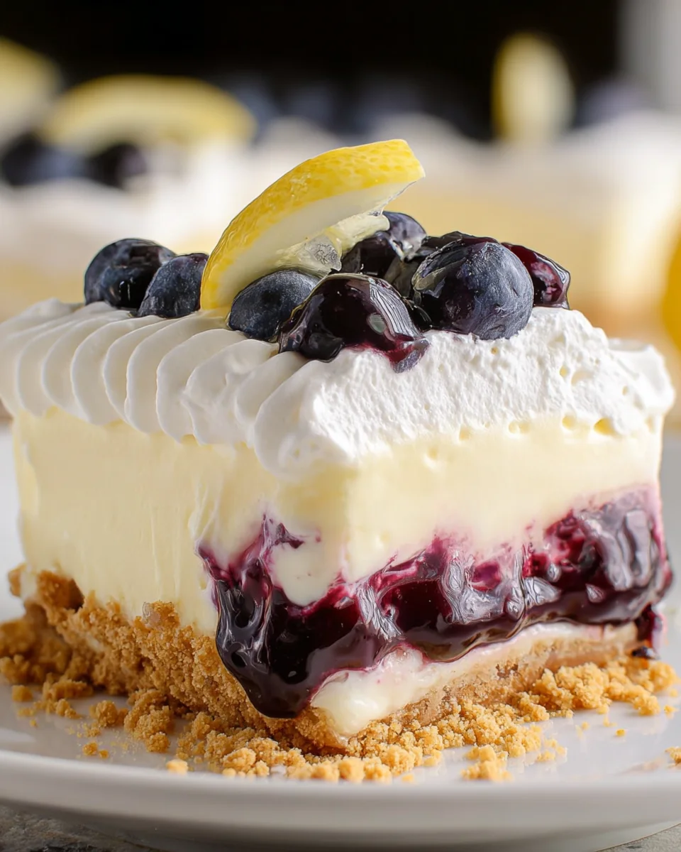 No Bake Lemon Blueberry Dessert