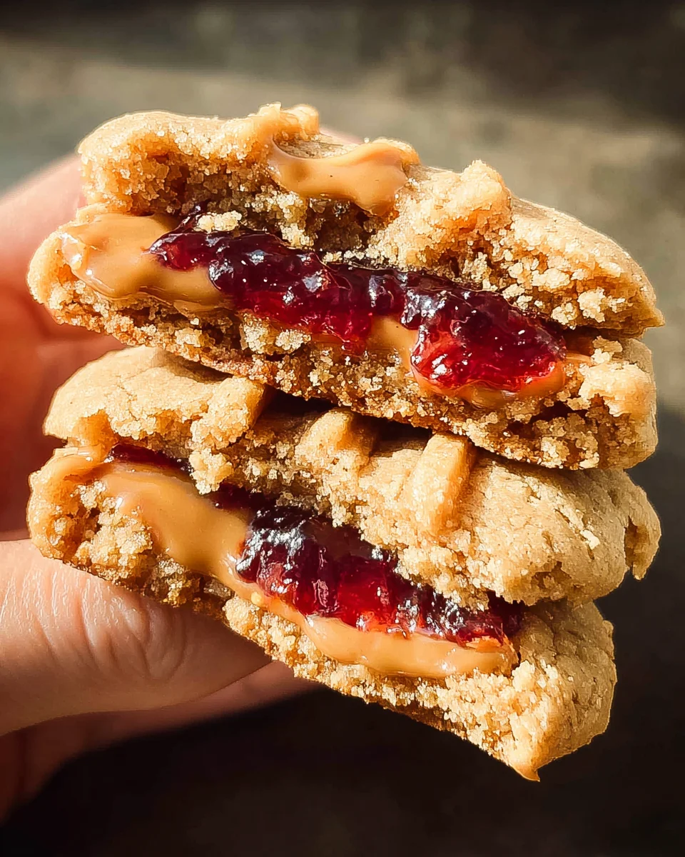 PB&J Stuffed Cookies