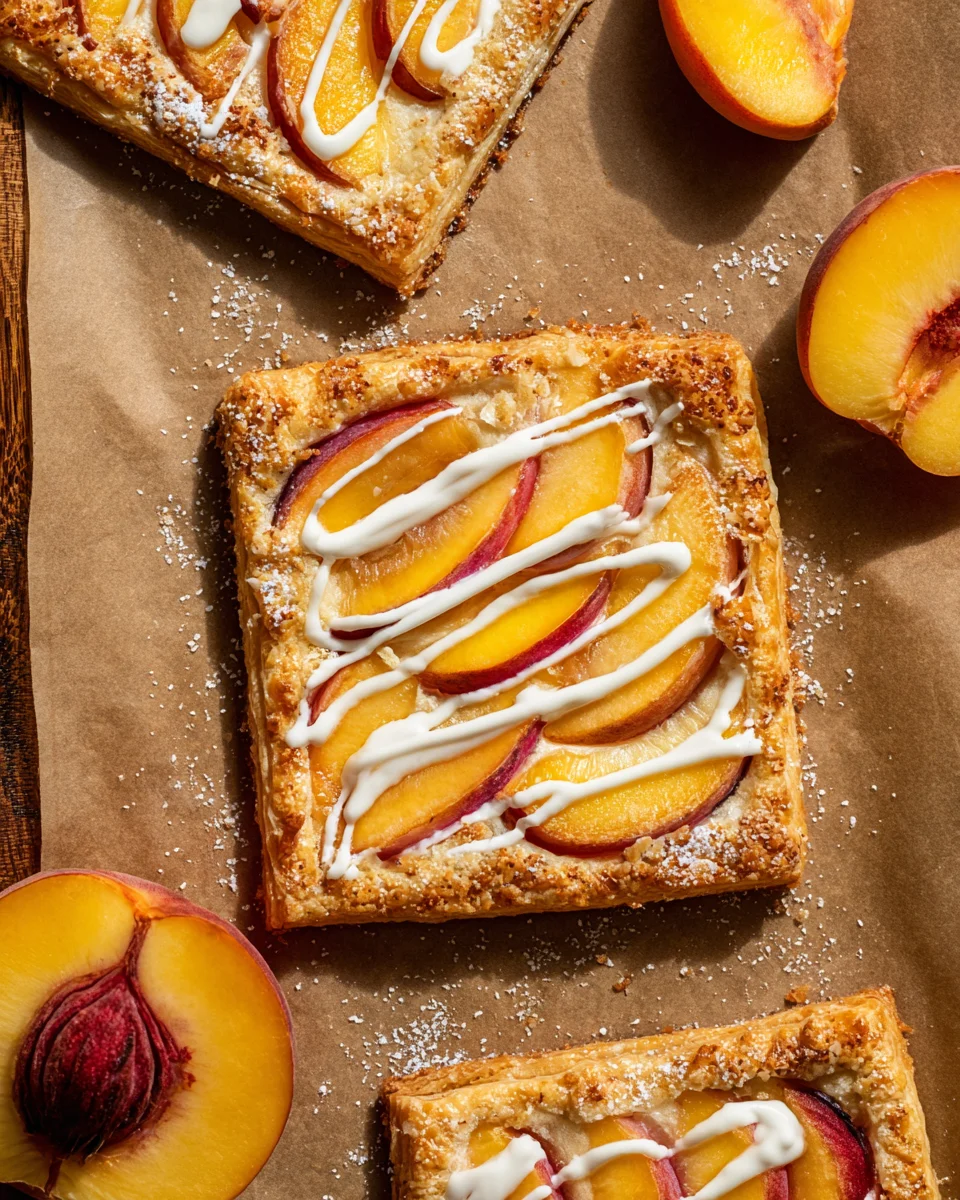 Peaches and Cream Puff Pastry Tart