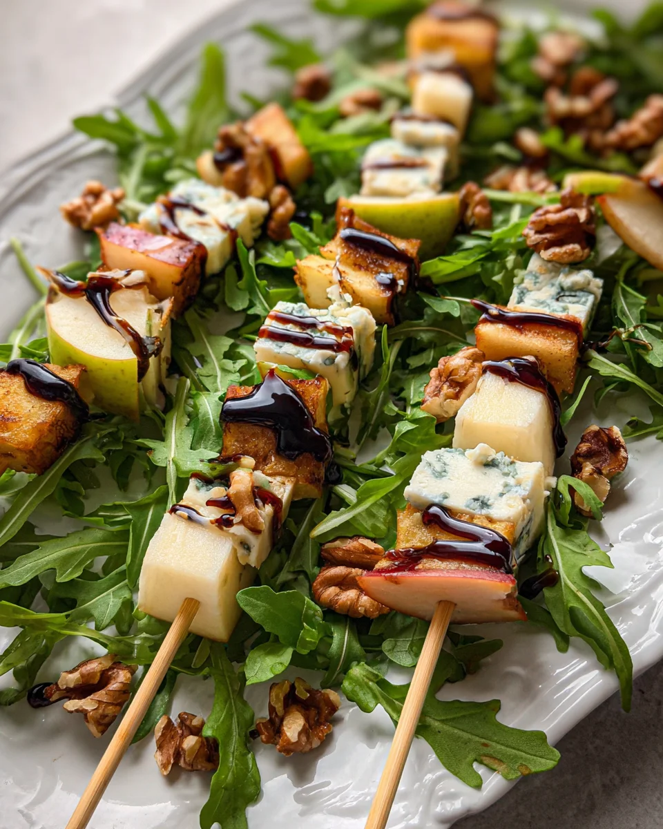 Pear & Brie Cheese Salad Skewers