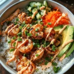 Shrimp Rice Bowls with Spicy Mayo