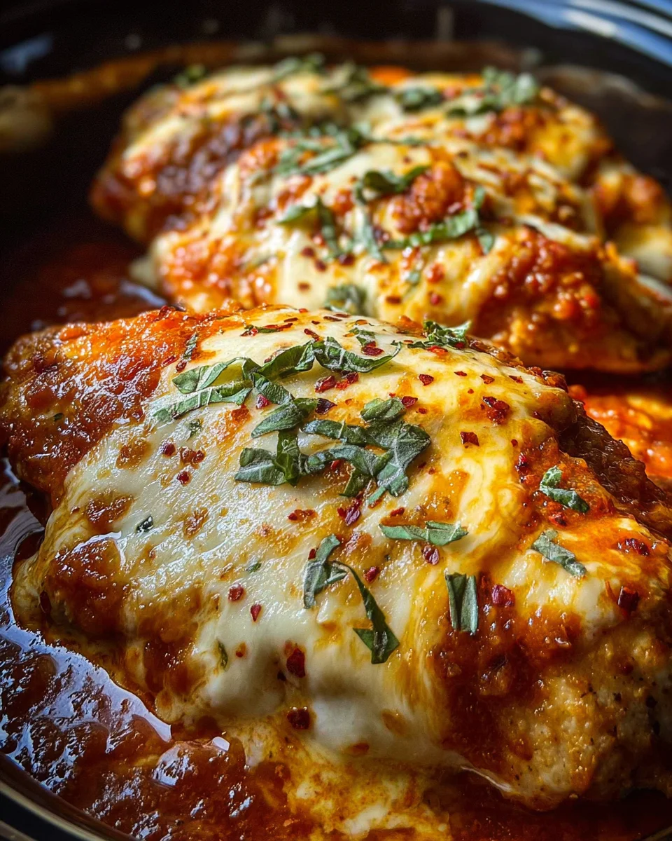 Slow Cooker Cheesy Mozzarella Chicken