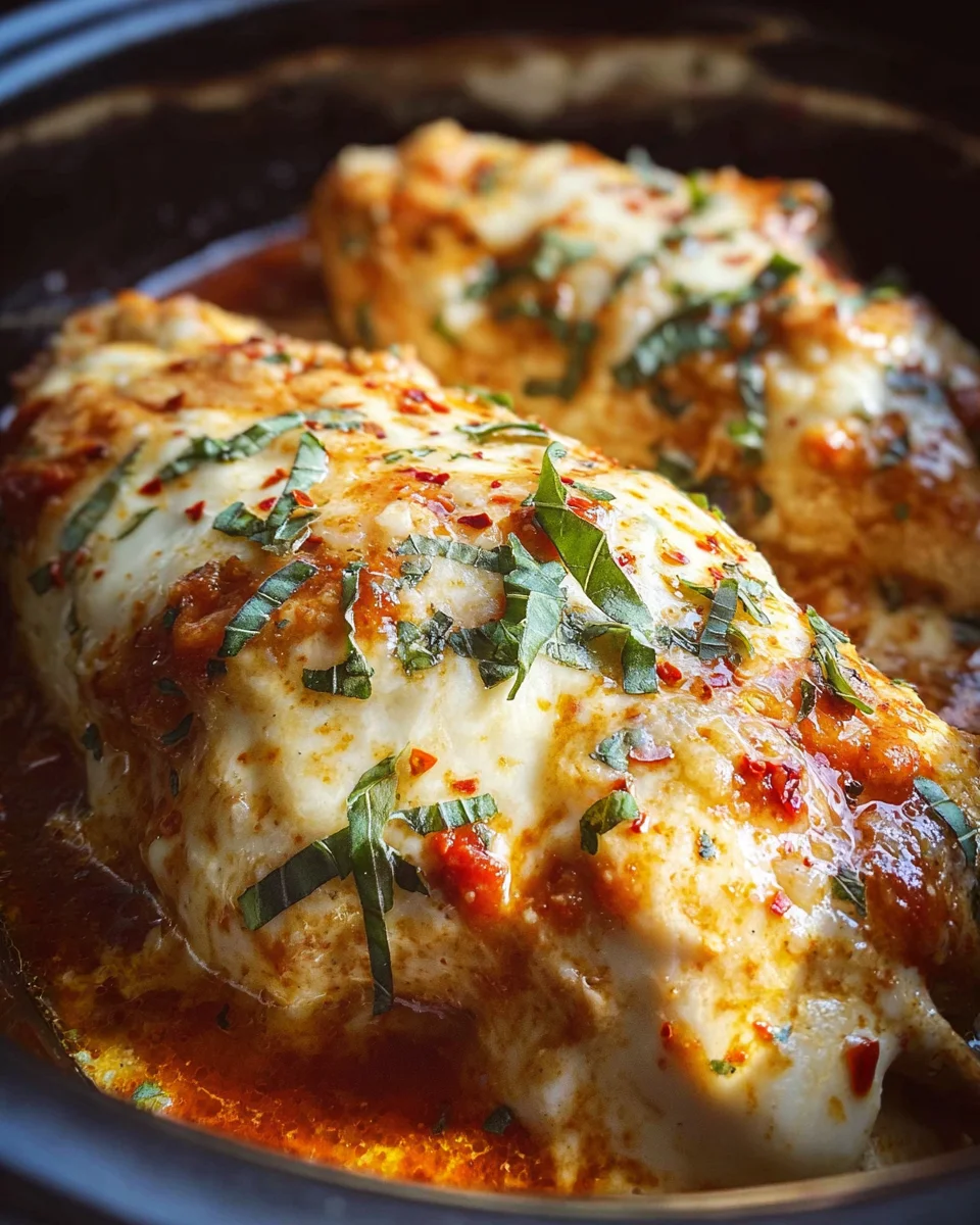 Slow Cooker Cheesy Mozzarella Chicken 18 Slow
