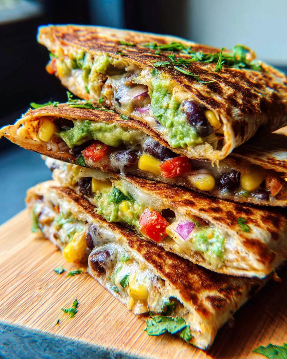 Vegan Quesadillas with Black Beans and Avocado
