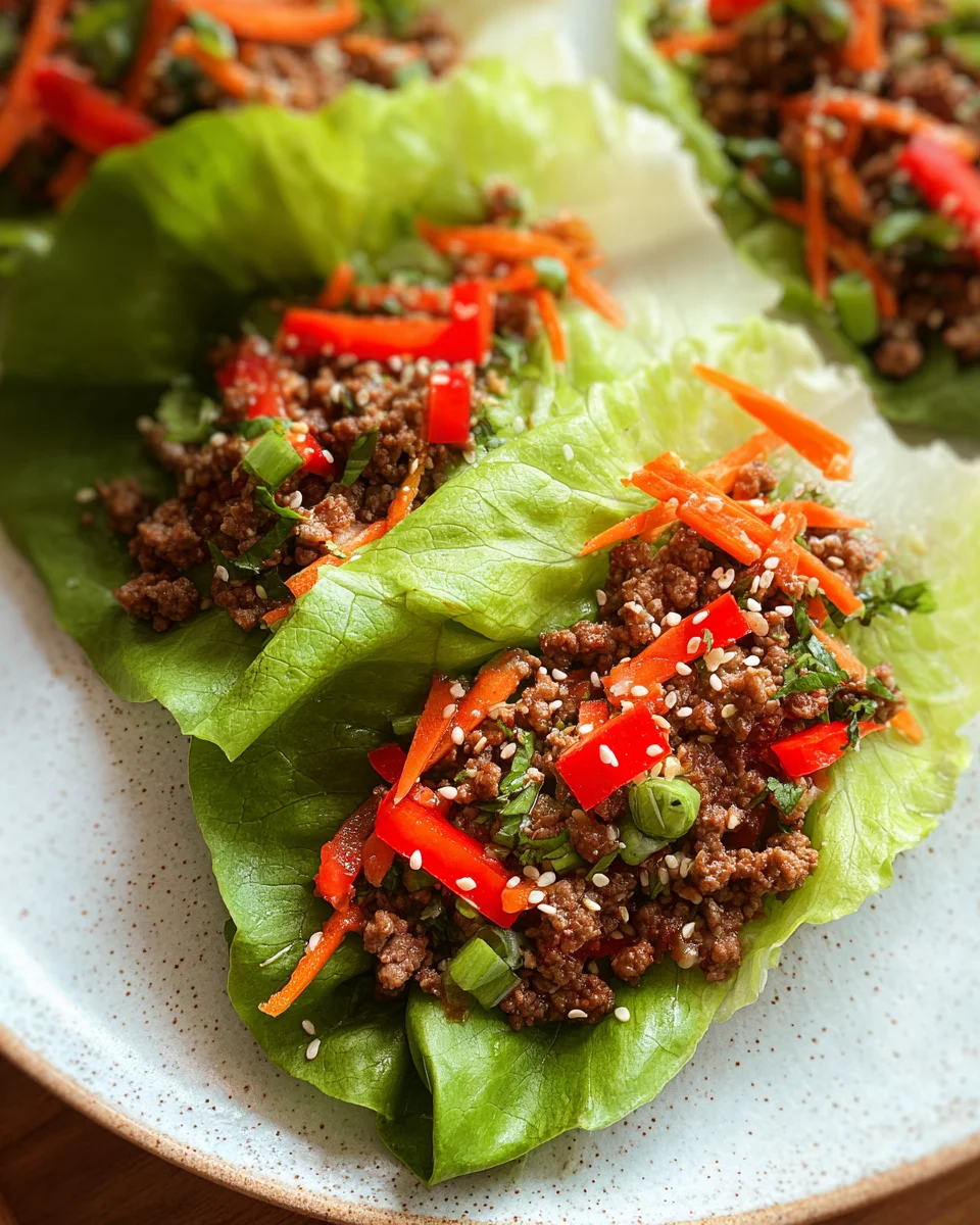 Asian Style Ground Beef Lettuce Wraps