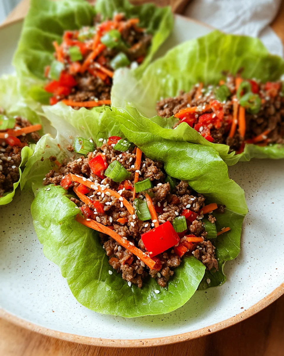 Asian Style Ground Beef Lettuce Wraps 19 Asian