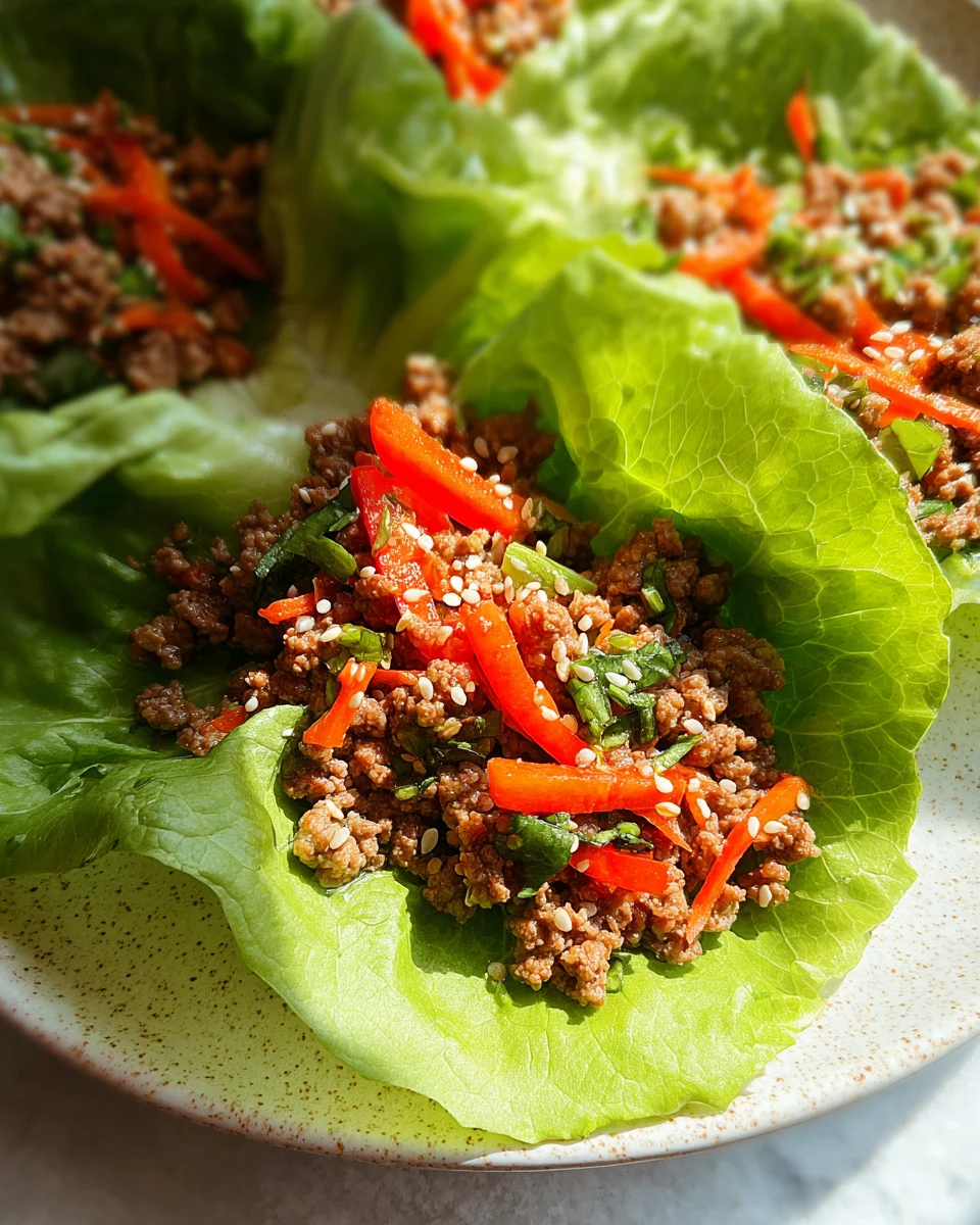 Asian Style Ground Beef Lettuce Wraps 20 Asian