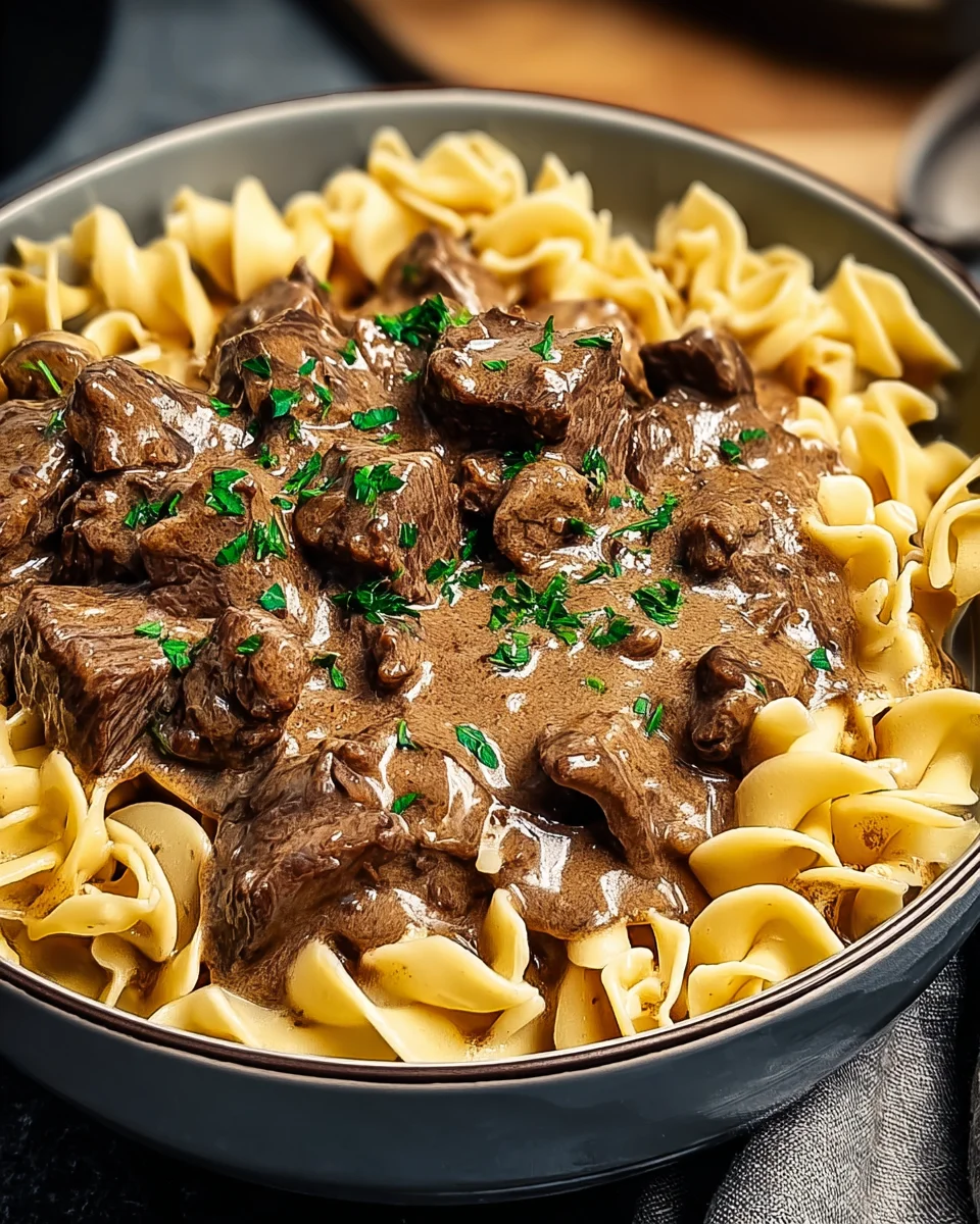 Beef Stroganoff with Egg Noodles